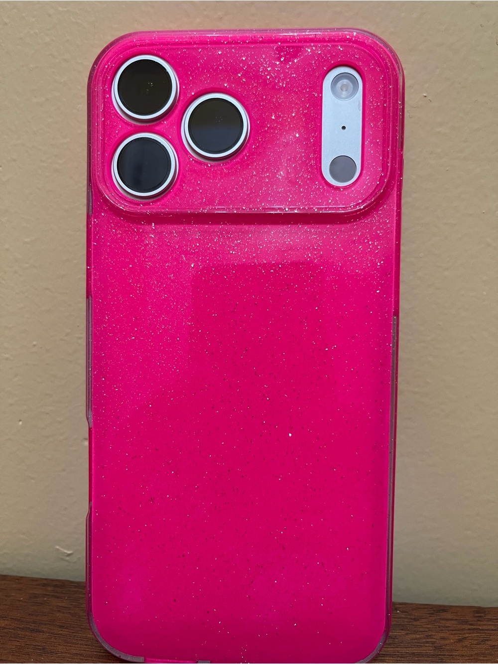 Hot Pink Glitter iPhone 17 Pro Max Jelly Phone Case Sparkle neon Womens Teen NEW